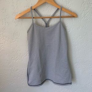 Lululemon Size 4 Power Y Tank Grey Stripe *Luon*